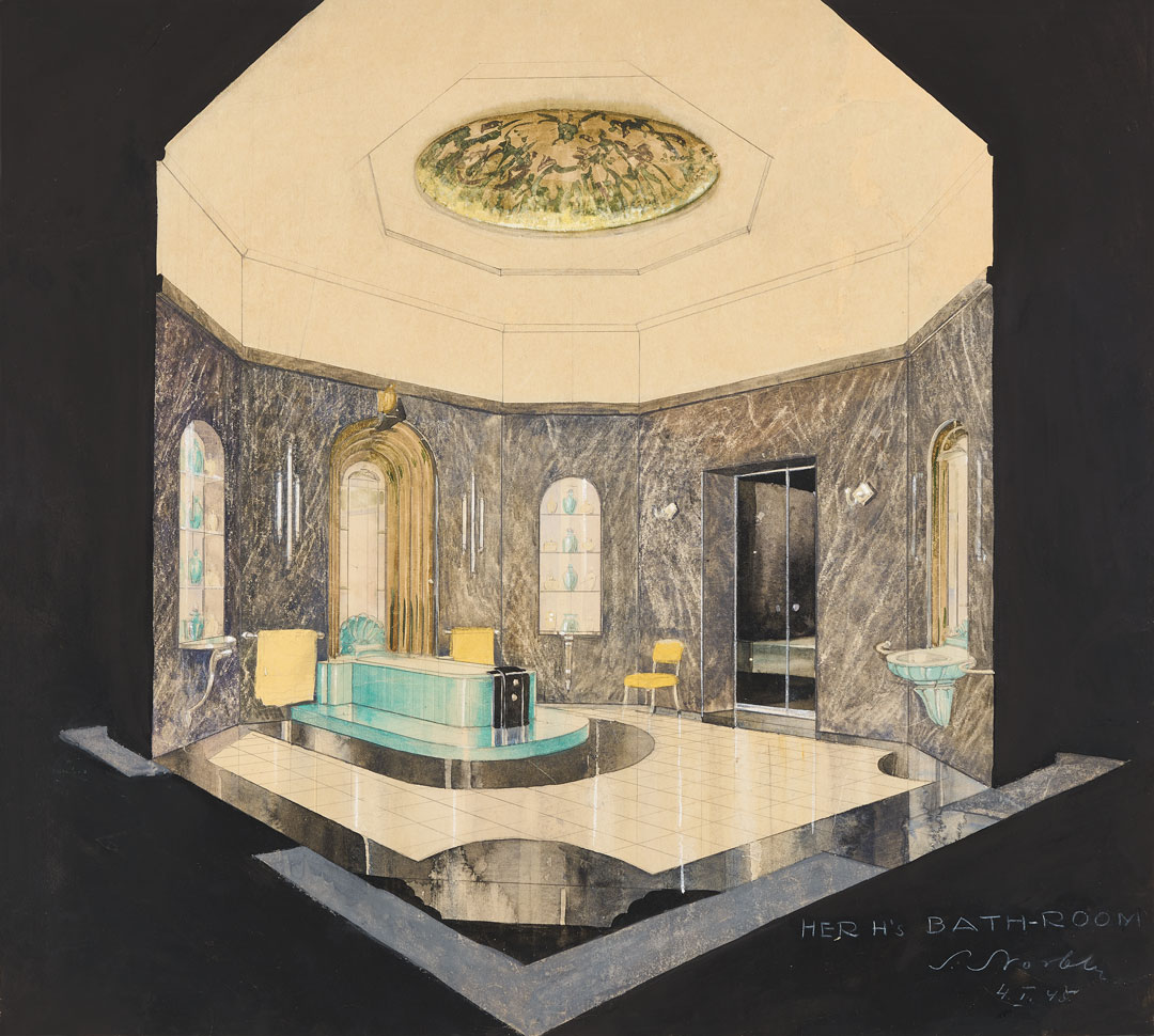 Design for Her Highnessâs Bathroom at Umaid Bhawan Palace, 1944